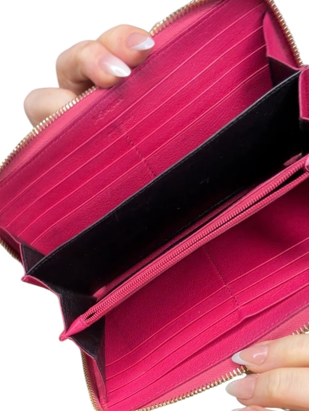 Saint Laurent Pink Leather Zip-Around Wallet - Picture 9 of 11